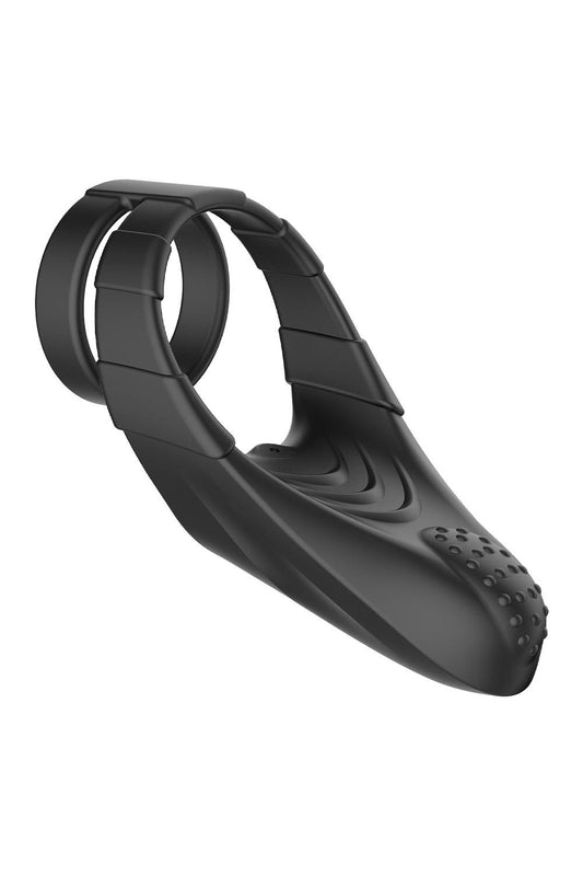 FORTO F-48 VIBRATING PERINEUM DOUBLE C-RING BLACK