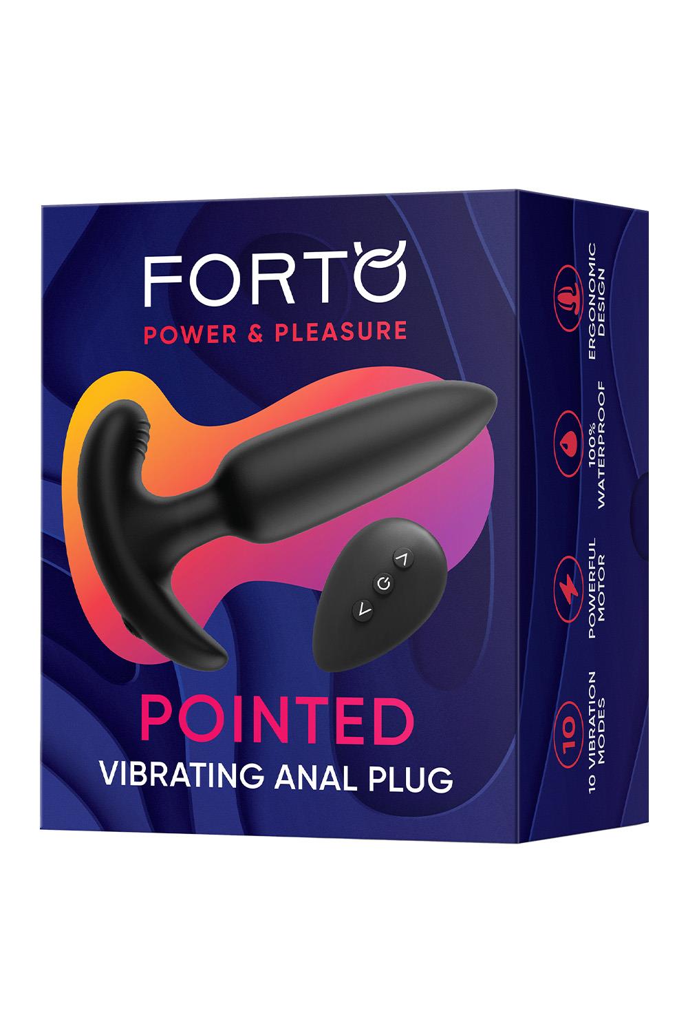 FORTO POINTED VIBRATING PLUG BLACK