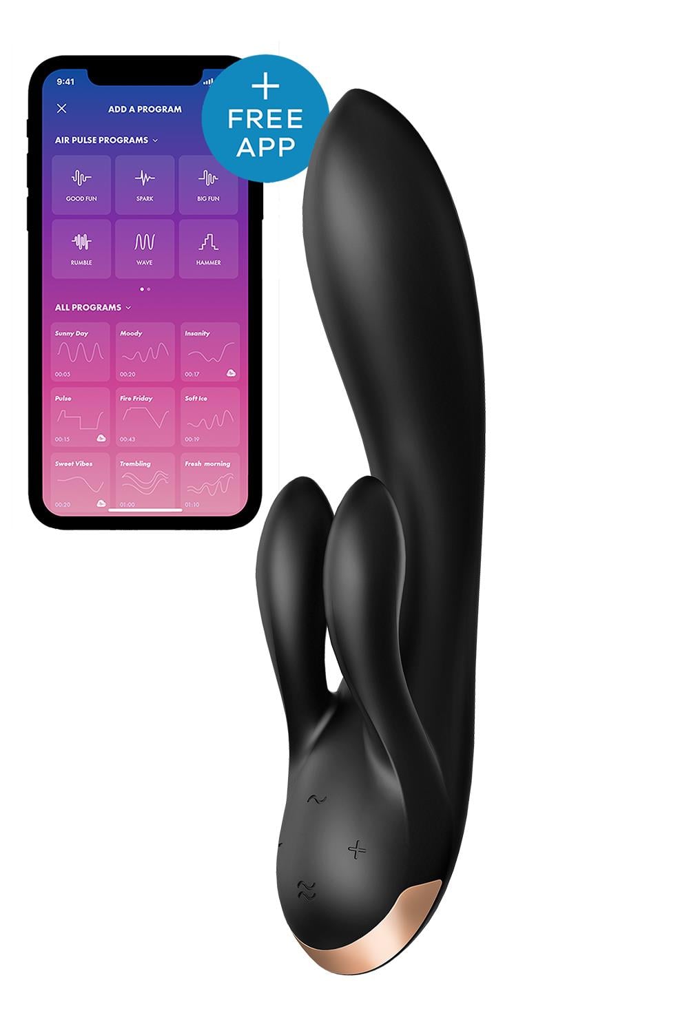 SATISFYER DOUBLE FLEX CONNECT APP BLACK