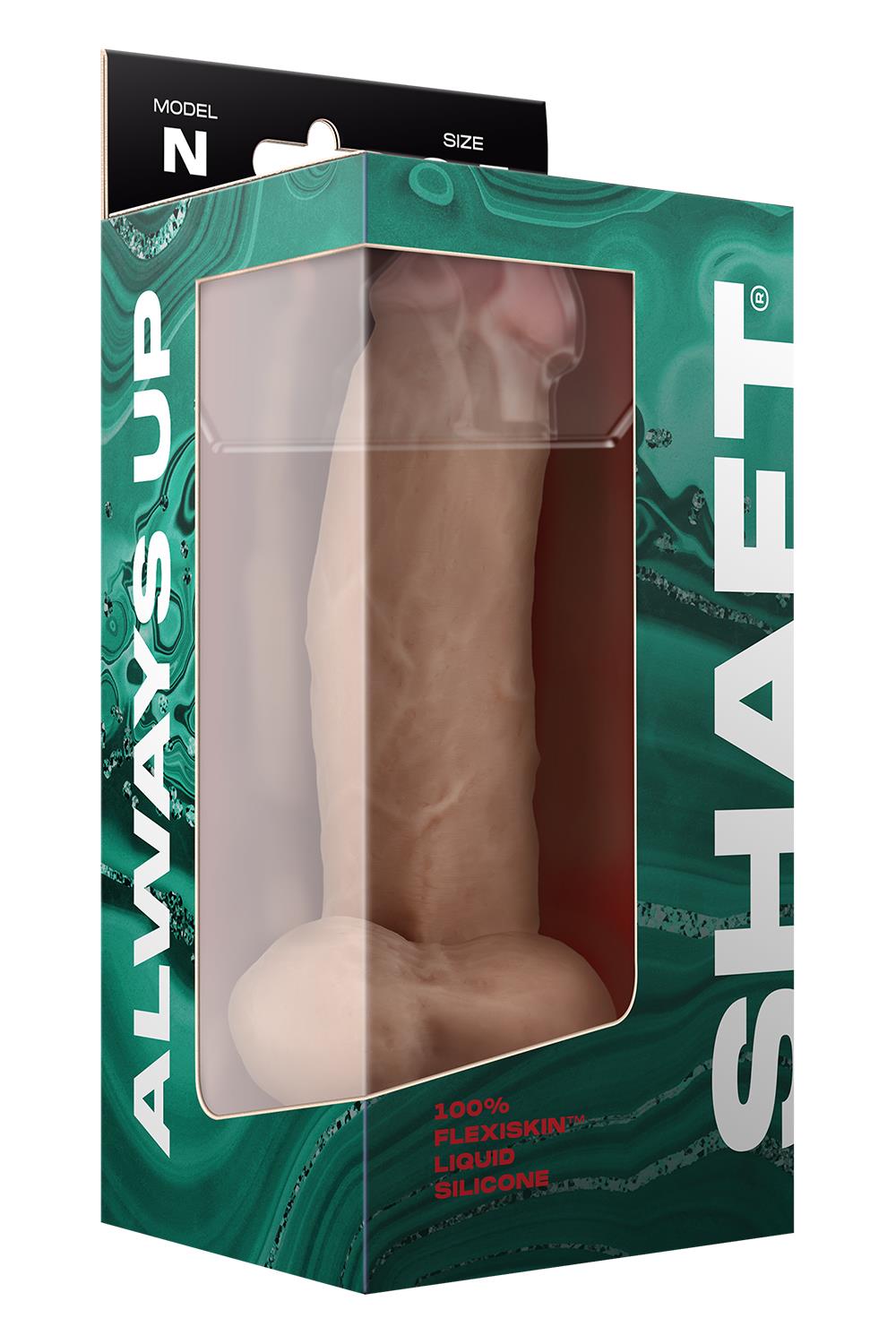 SHAFT MODEL N 8.5 INCH LIQUID SILICONE DONG WITH BALLS PINE