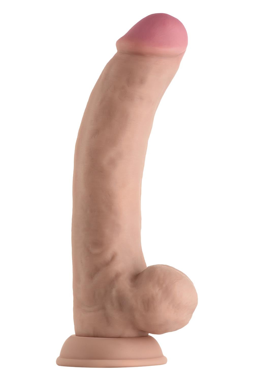 SHAFT MODEL C 9.5 INCH LIQUID SILICONE DONG WITH BALLS PINE