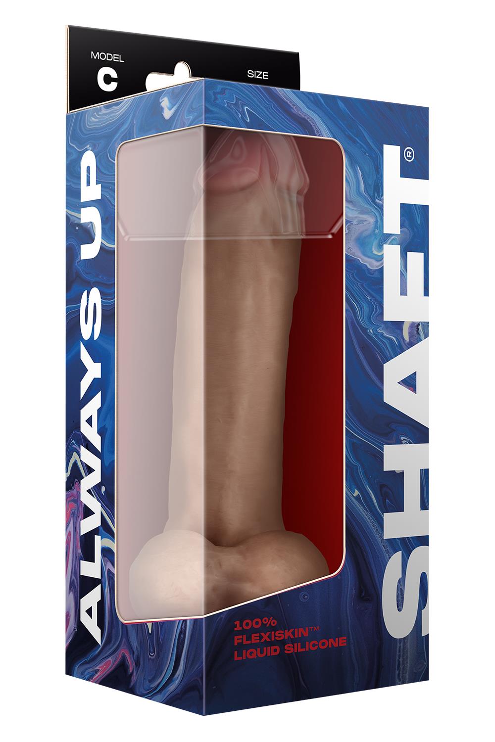 SHAFT MODEL C 9.5 INCH LIQUID SILICONE DONG WITH BALLS PINE