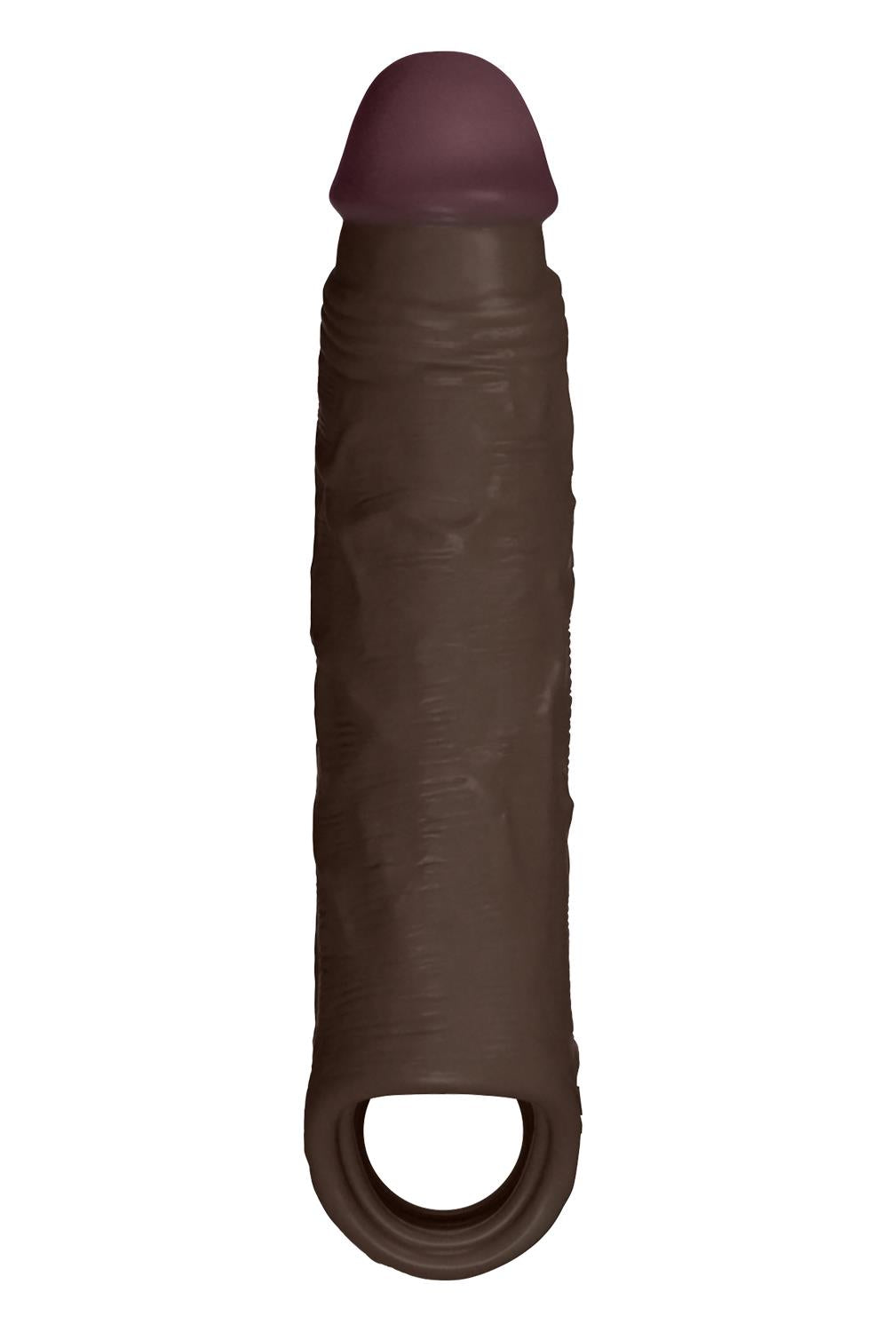 SHAFT SHEATH MODEL F 6.9 INCH LIQUID SILICONE SLEEVE MAHOGANY