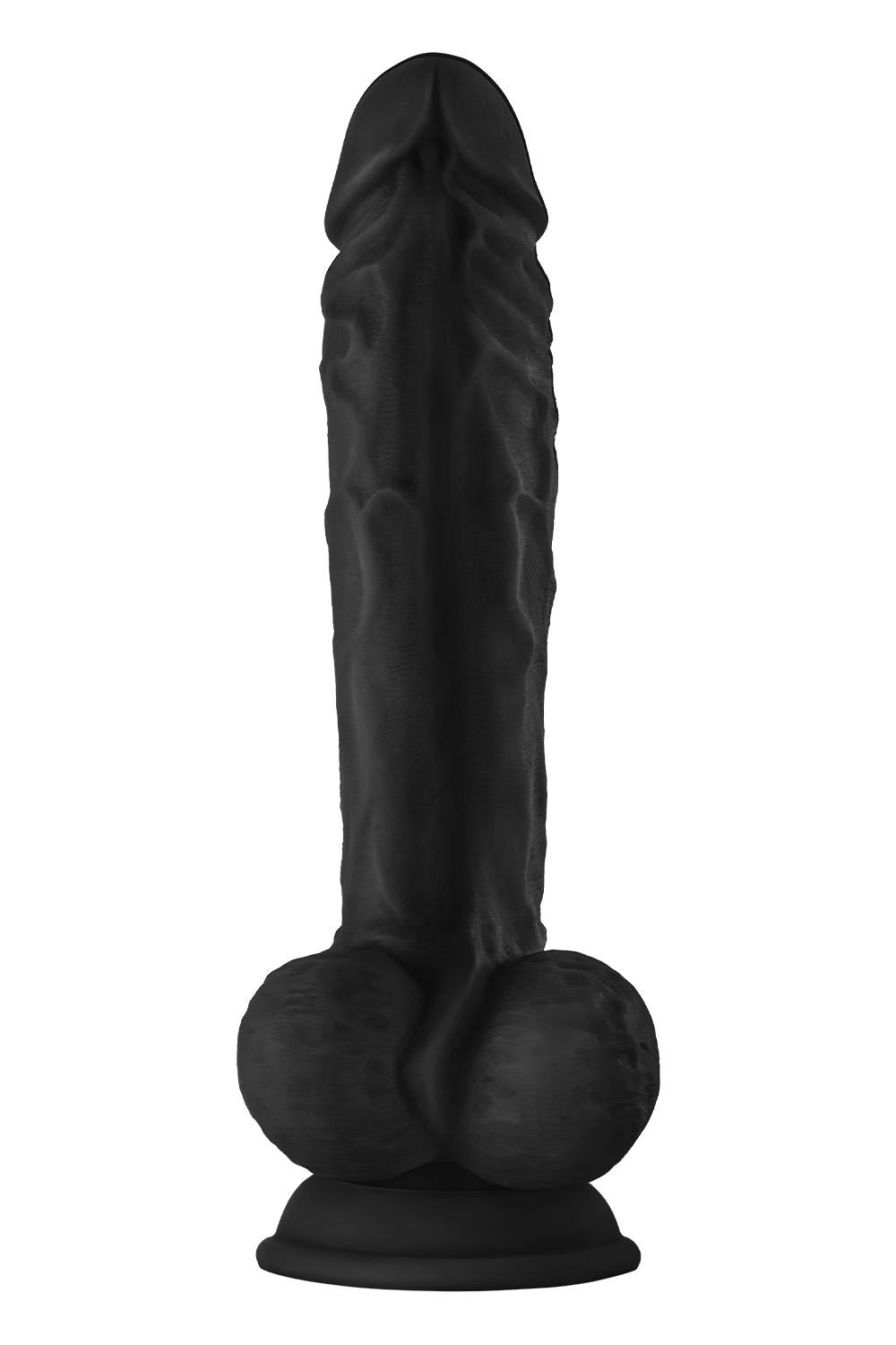 SHAFT MODEL A 10.5 INCH LIQUID SILICONE DONG WITH BALLS BLACK