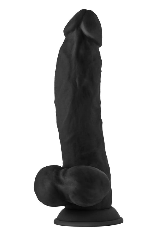 SHAFT MODEL N 9.5 INCH LIQUID SILICONE DONG WITH BALLS BLACK