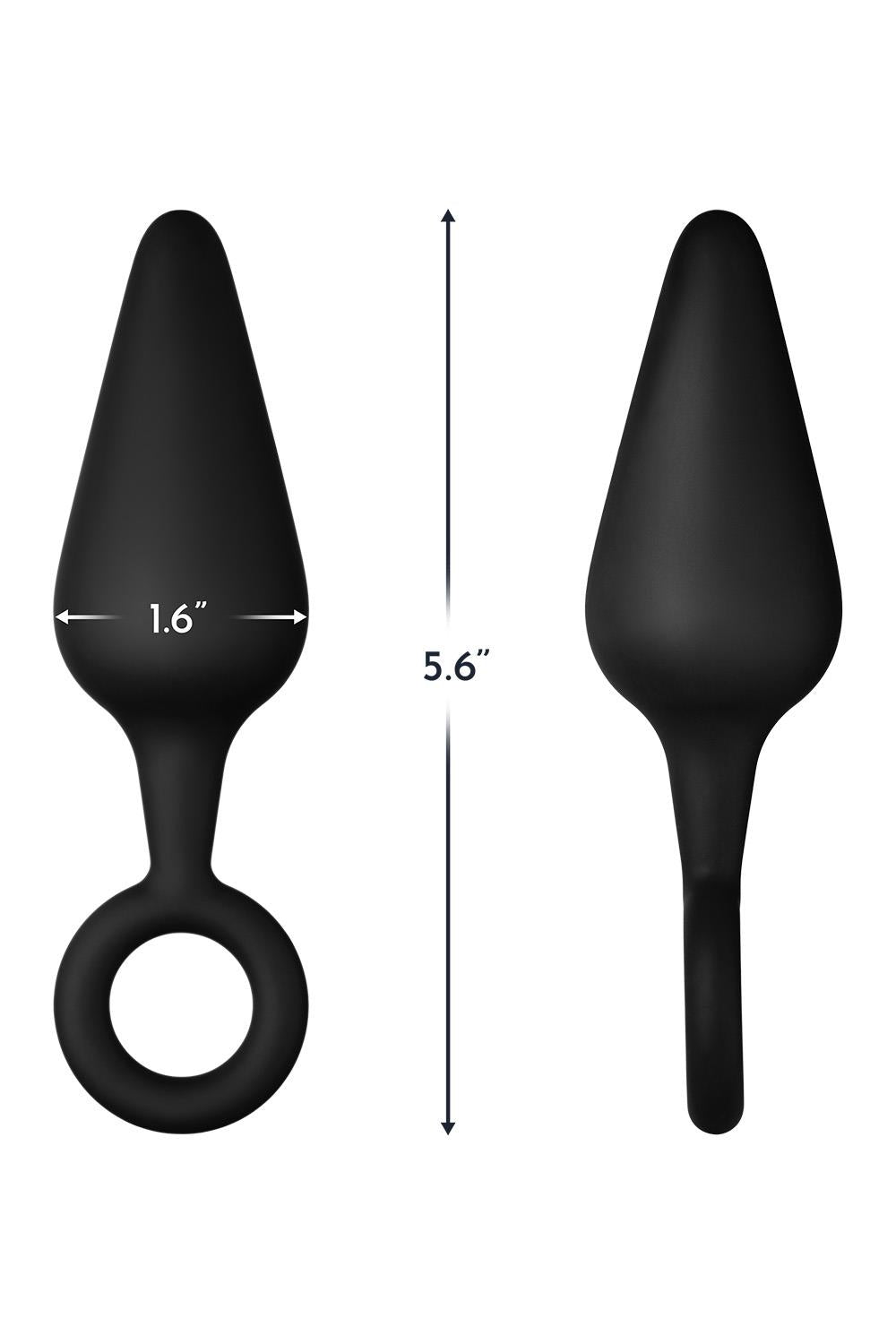FORTO F-10 SILICONE PLUG W/ PULL RING LARGE BLACK