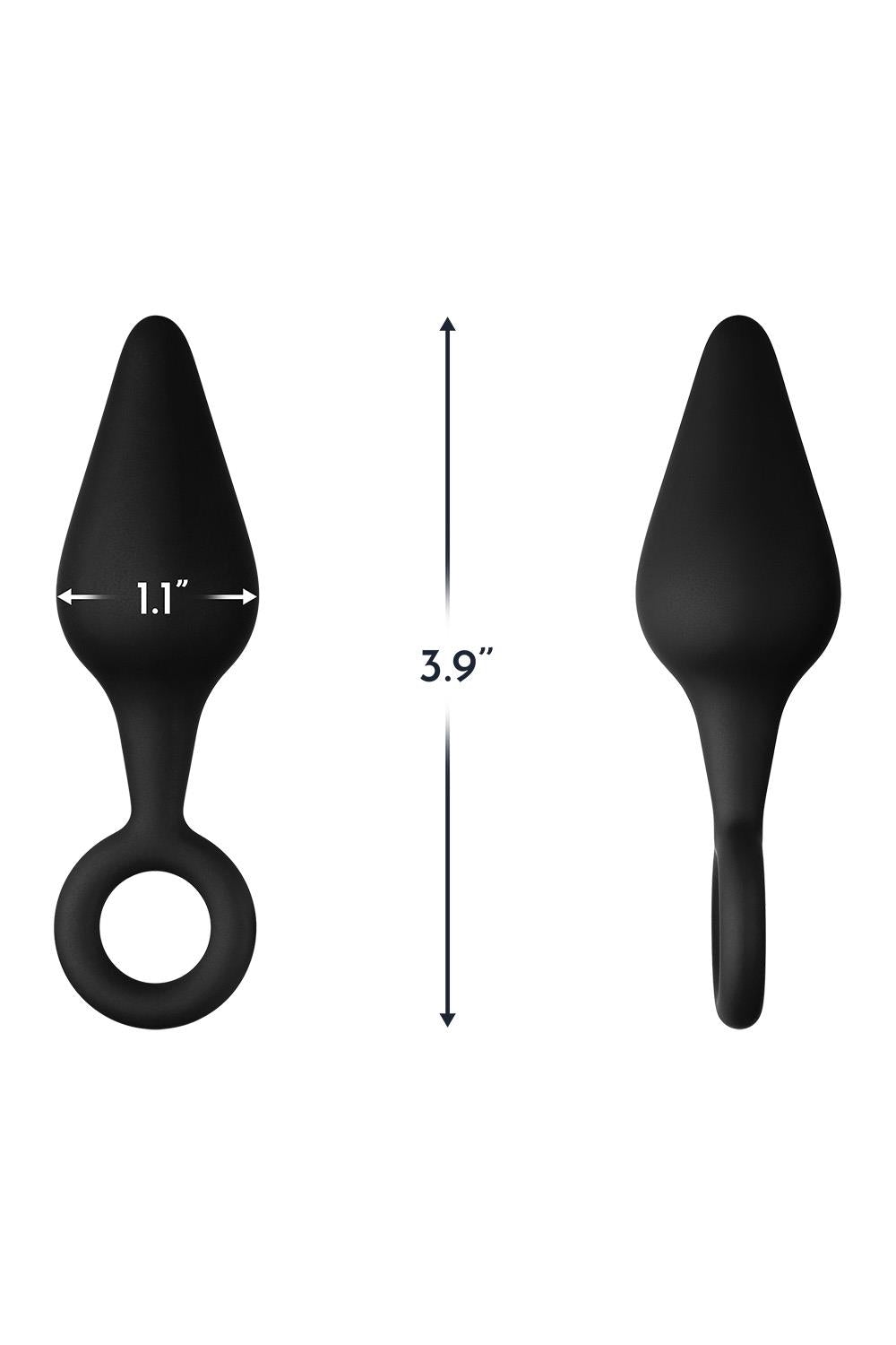 FORTO F-10 SILICONE PLUG W/ PULL RING SMALL BLACK