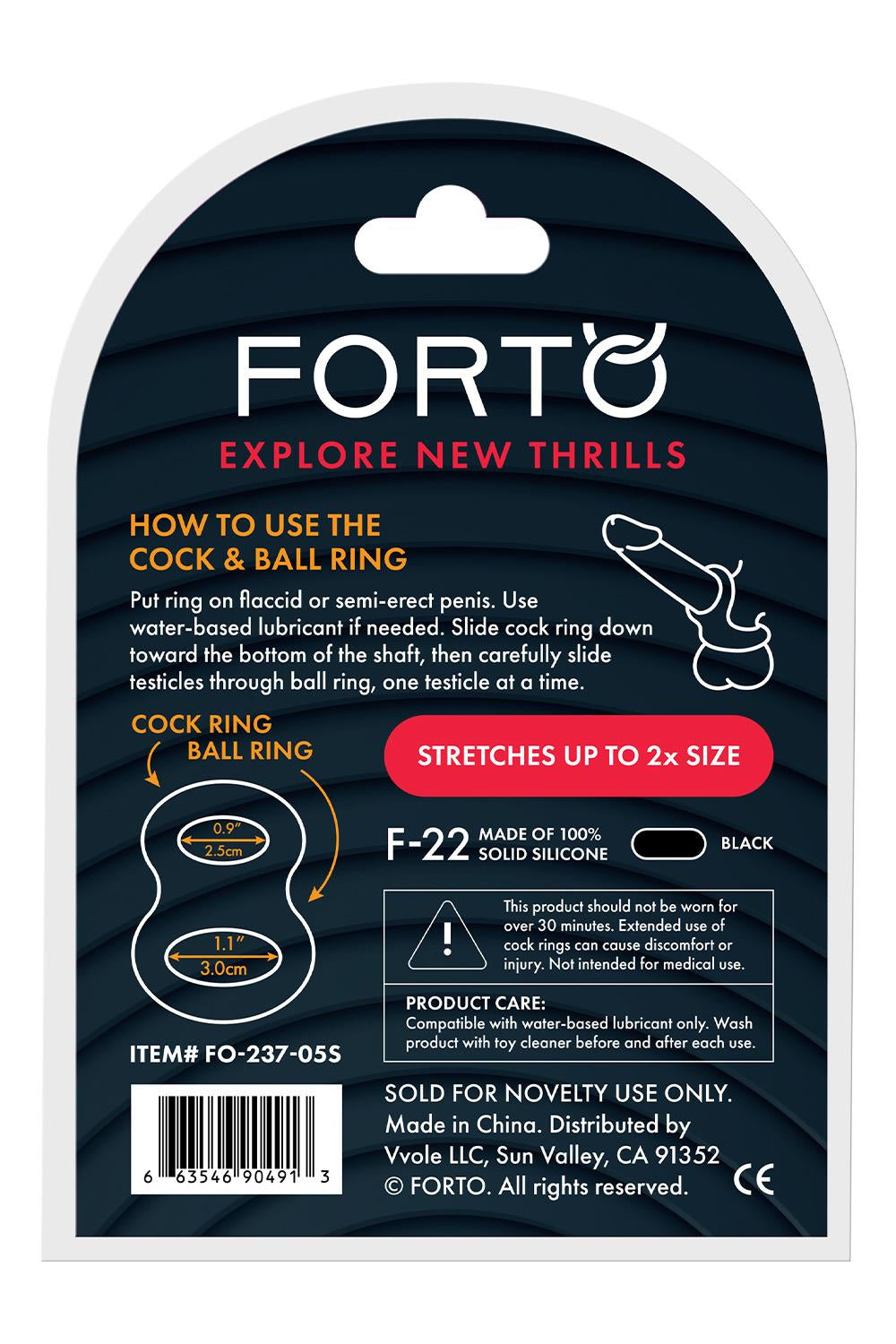 FORTO F-22 D RING SMALL BLACK
