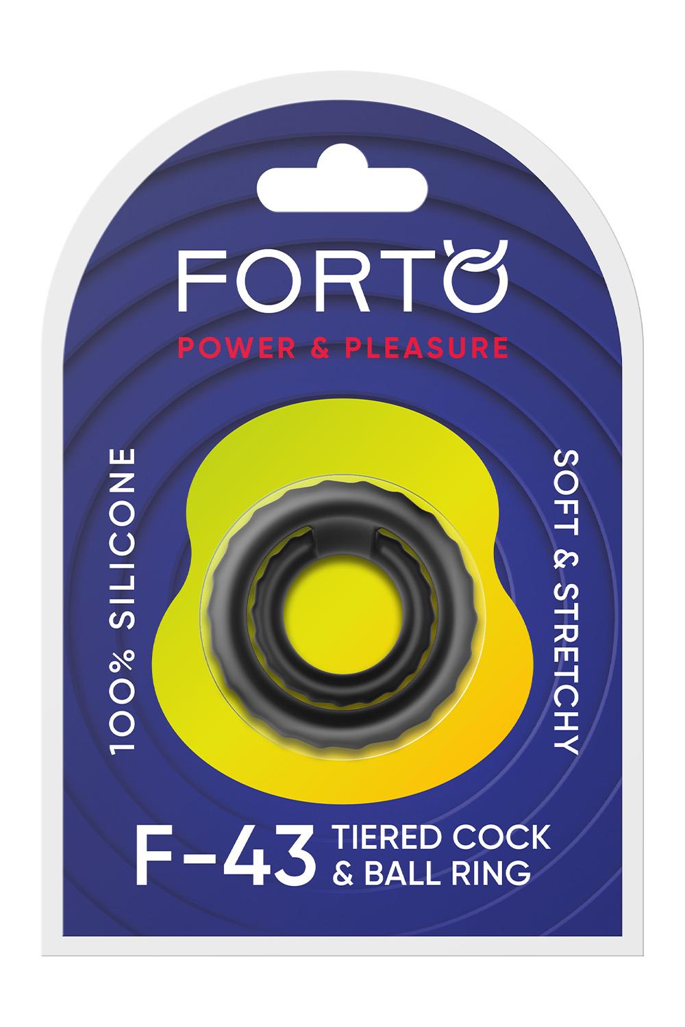 FORTO F-43 TIERED COCK AND BALL RING BLACK