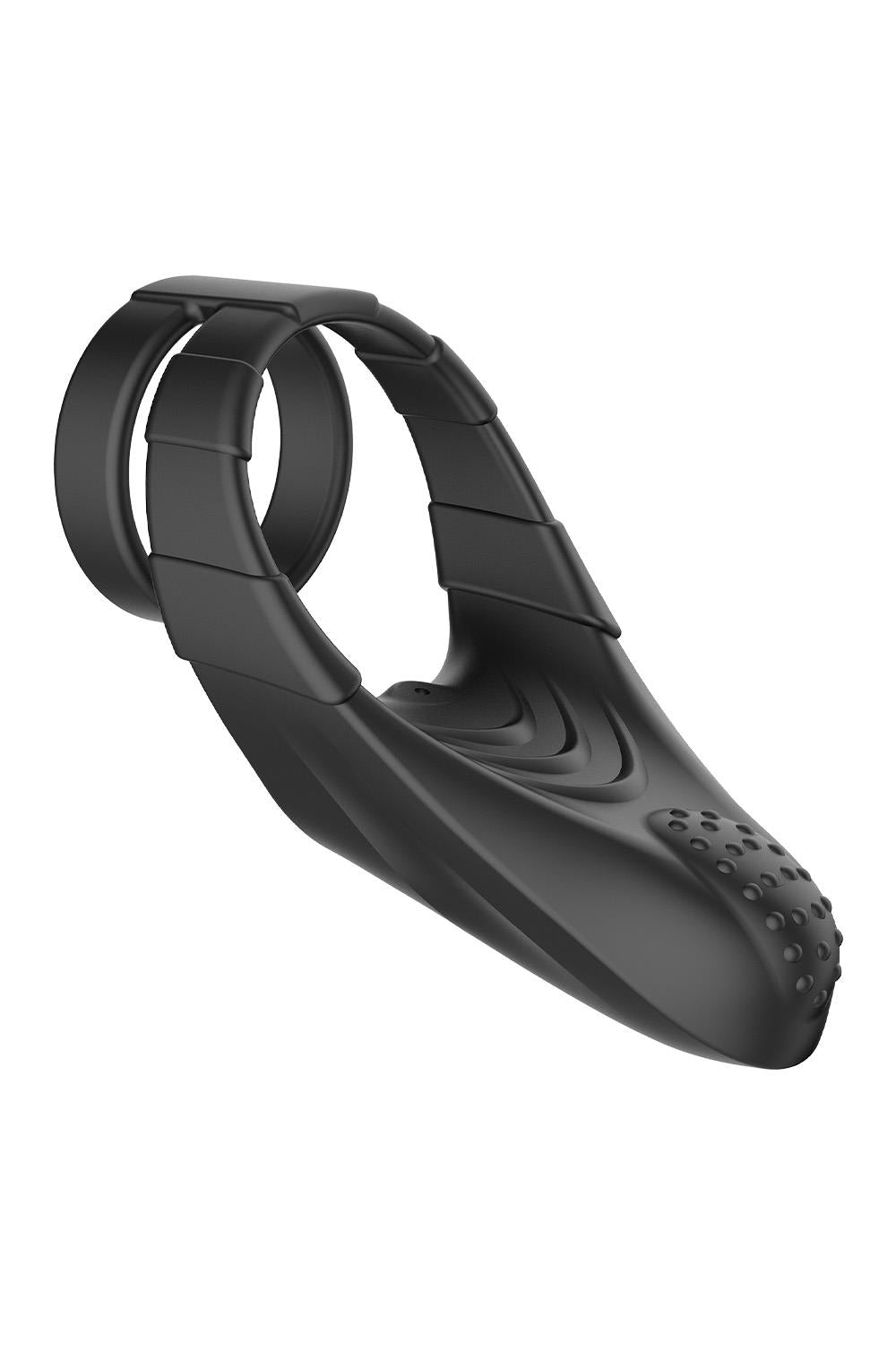 FORTO F-48 VIBRATING PERINEUM DOUBLE C-RING BLACK