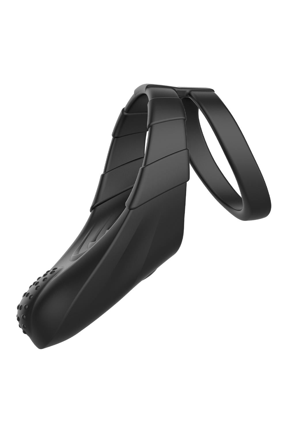 FORTO F-48 VIBRATING PERINEUM DOUBLE C-RING BLACK