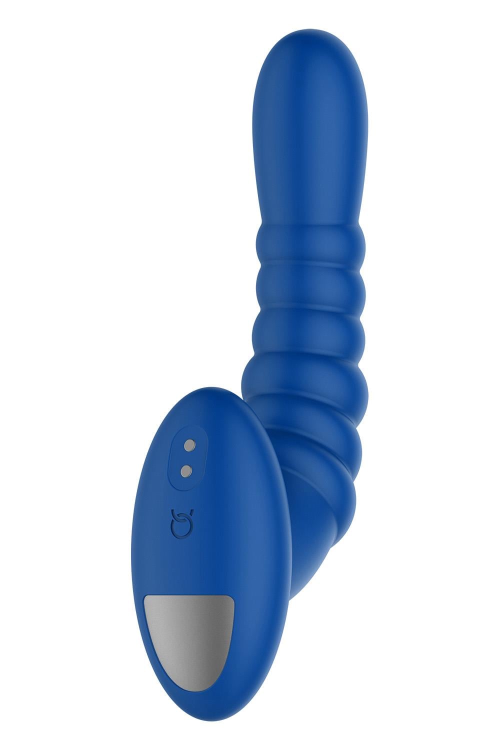 FORTO RIBBED PRO VIBRATING MASSAGER BLUE