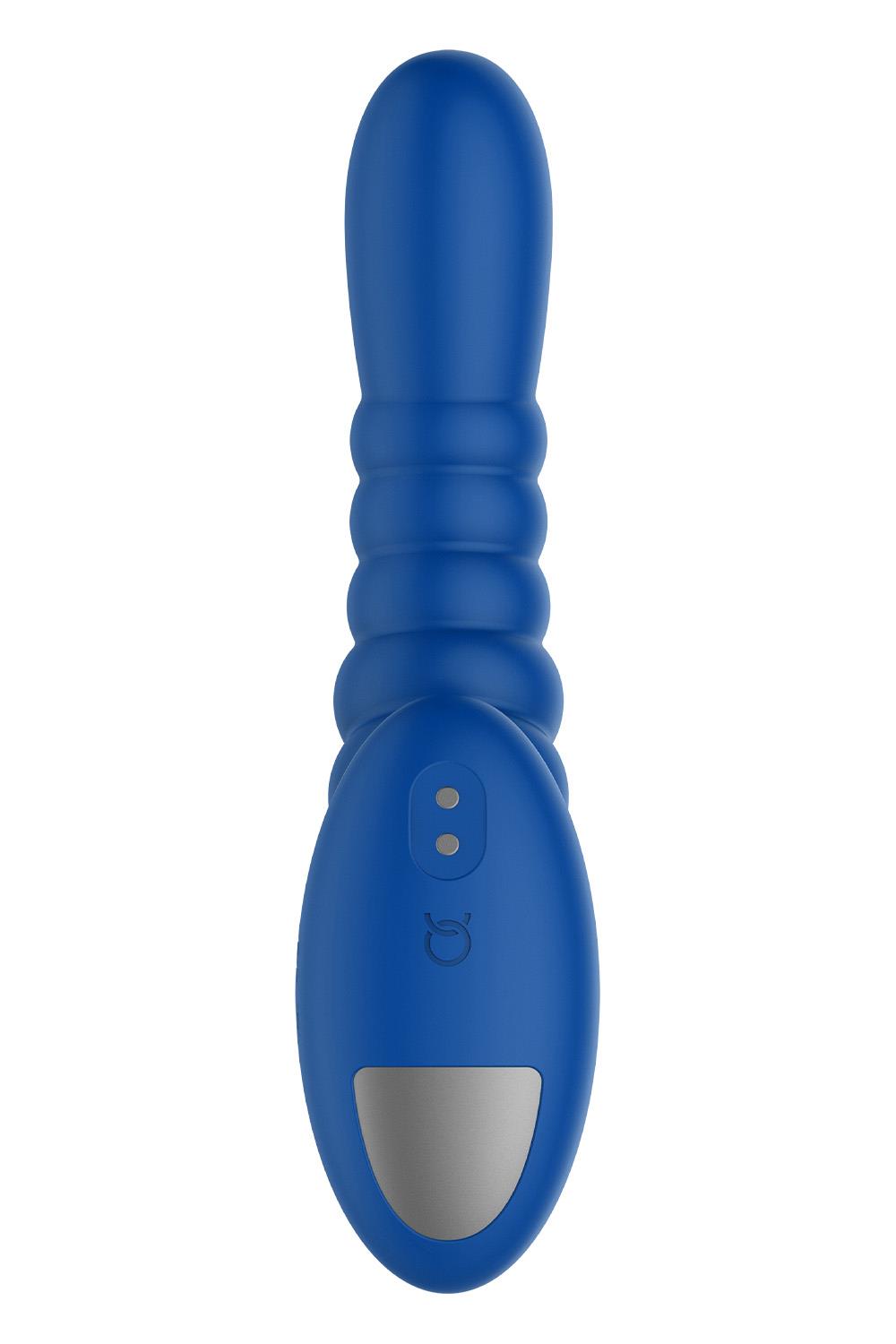 FORTO RIBBED PRO VIBRATING MASSAGER BLUE