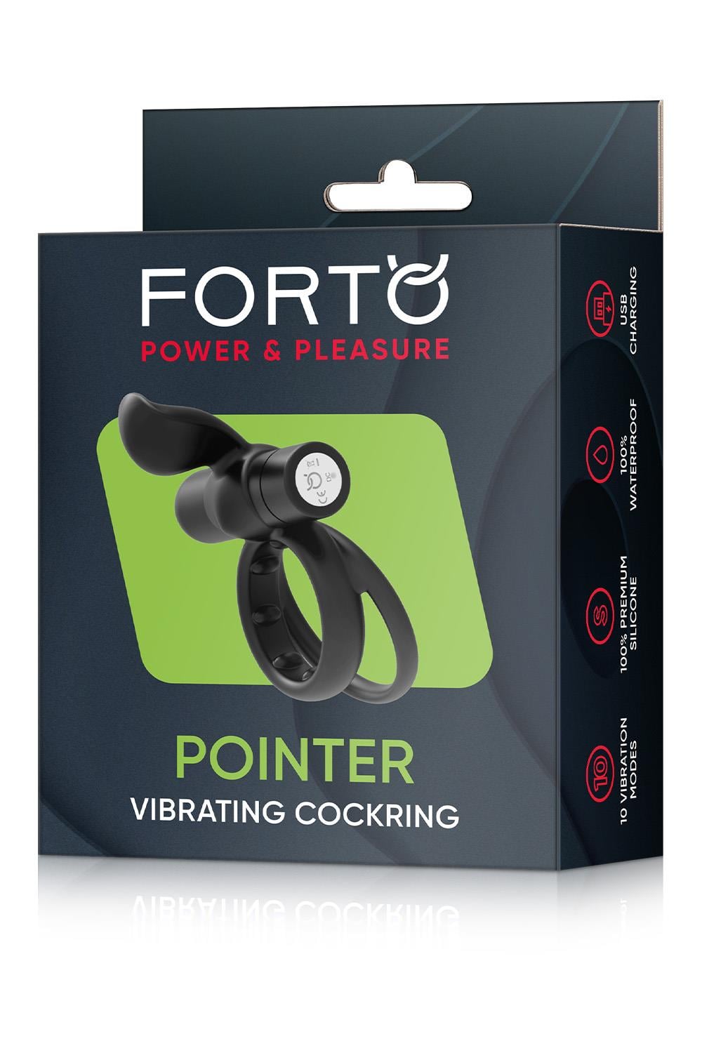 FORTO POINTER VIBRATING COCKRING BLACK