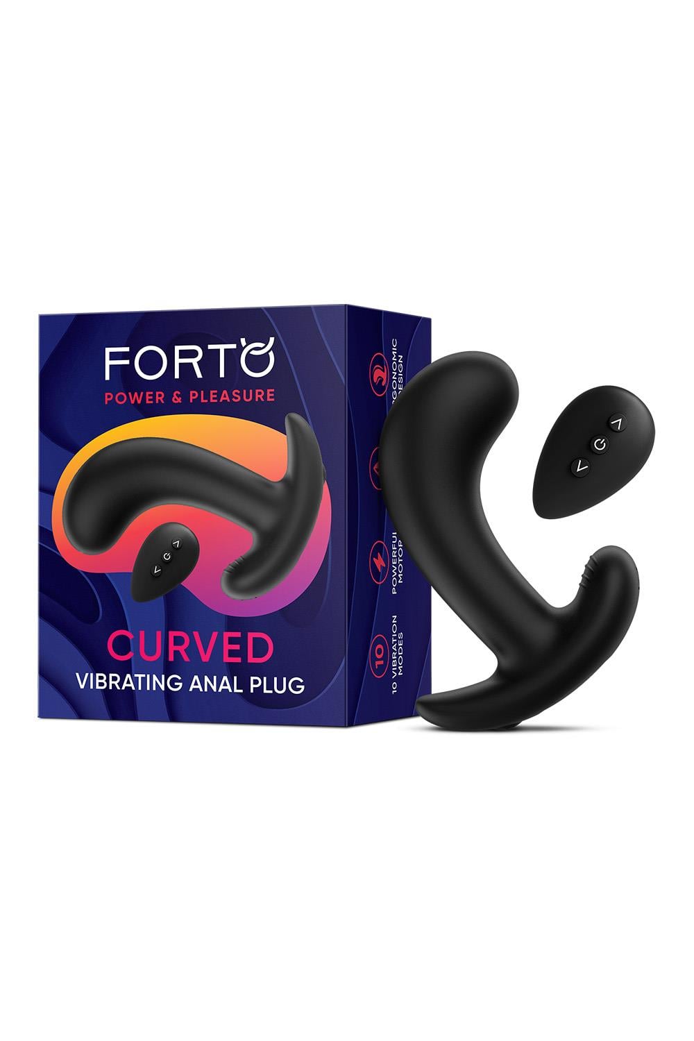 FORTO CURVED VIBRATING PLUG BLACK