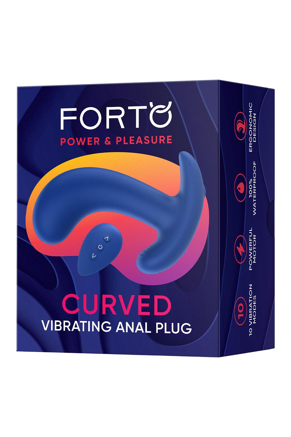 FORTO CURVED VIBRATING PLUG BLUE